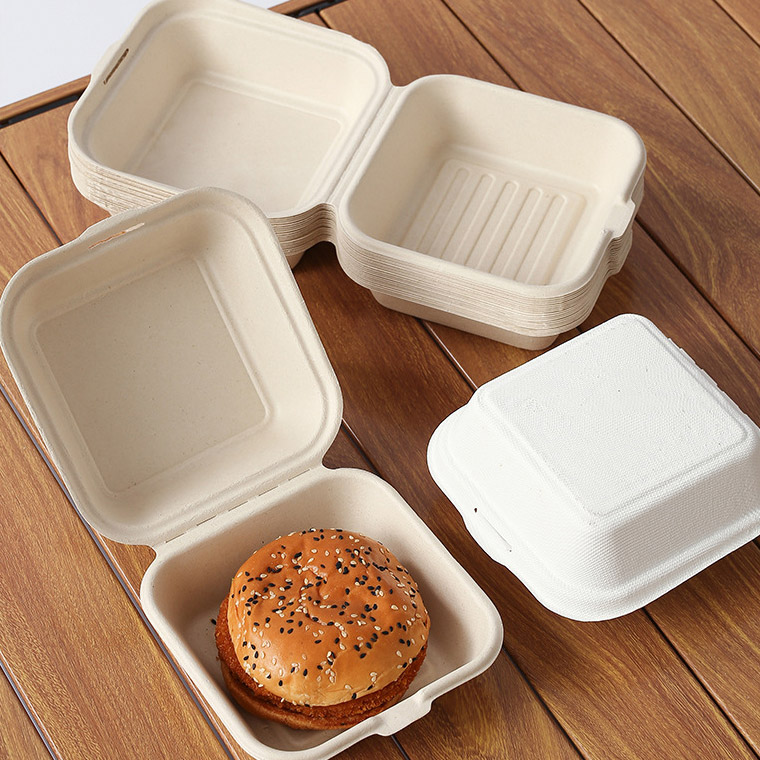 Bagasse Hinged Hamburger Box